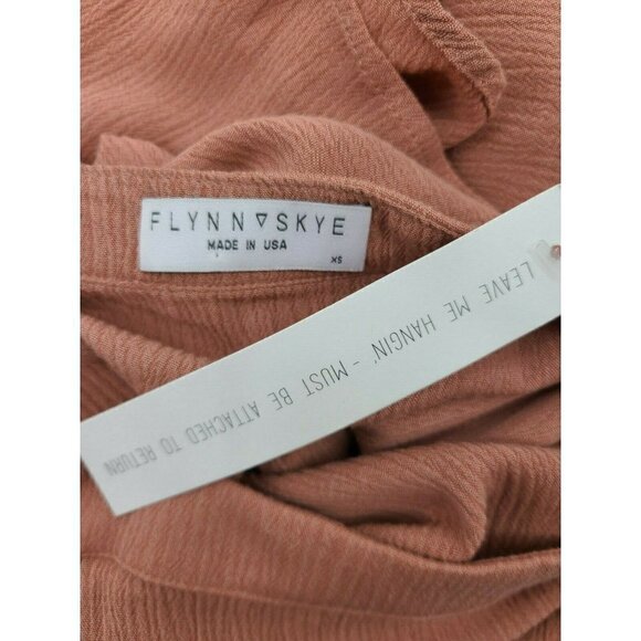 New Flynn Skye Margo Pink Crinkle Dress Womens XS Rayon Spaghetti Straps - Picture 7 of 8